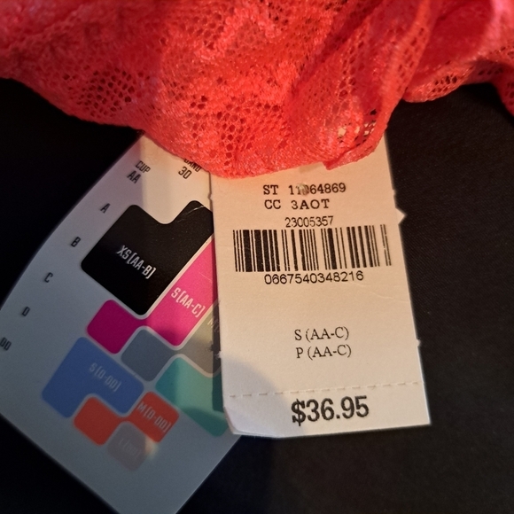 Victoria's Secret Pink small bra florescent orange AA-C see tag info - Picture 4 of 5